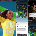 Rebeca Andrade é tietada por SZA, Viola Davis e famosos internacionais após medalha